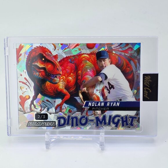 2024 Wild Card Dino Might Nolan Ryan Baseball Card 2/3 ONLY 3 Made! Rangers - Picture 1 of 2